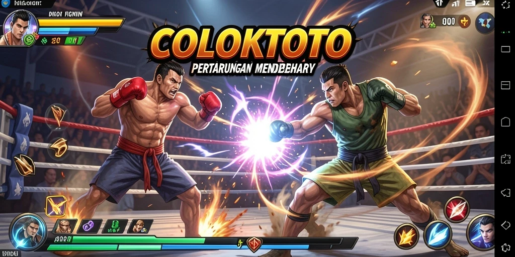 Gameplay COLOKTOTO menunjukkan pertarungan seru karakter dengan serangan memukau.