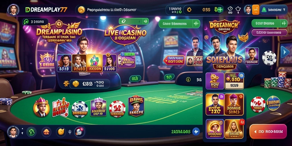 Screenshot gameplay Live Casino yang seru dan interaktif dari DREAMPLAY77.