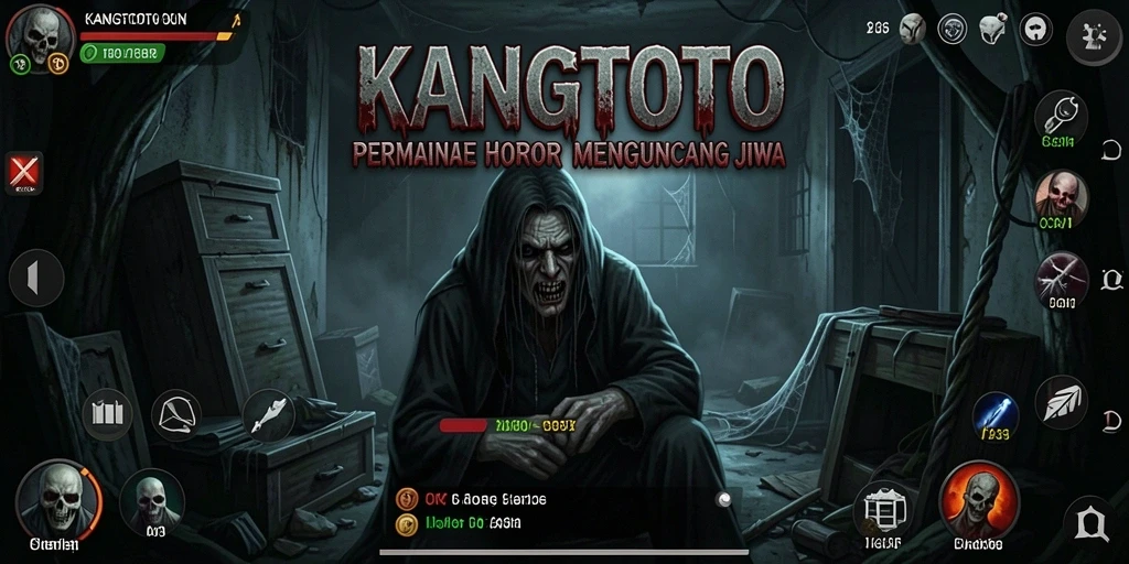 Tampilan gameplay KANGTOTO yang mencekam dan penuh ketegangan.